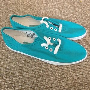 Vintage Canvas Sneakers Teal Blue Lace Up nwot Shoes Women's‎ Size 6.5 keds-like